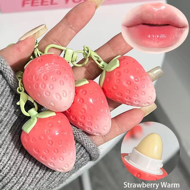 Strawberry 🍓 Lip Balm With Key Chain